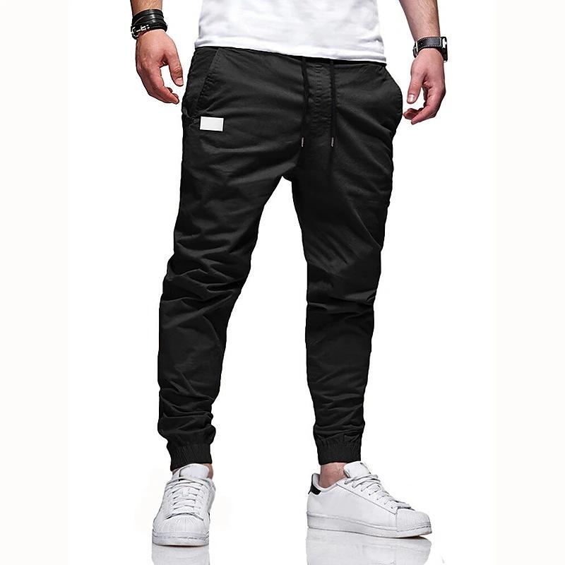 Commerce extérieur quatre saisons pantalon droit hommes décontracté sport coton taille européenne cordon de serrage sac fourre-tout salopette