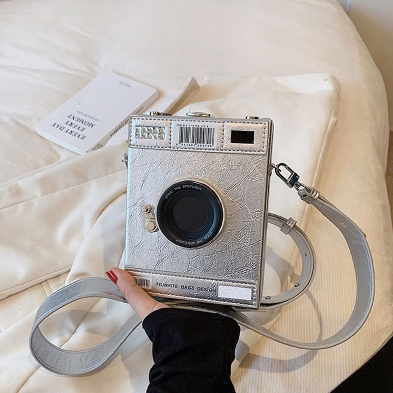 Camera Box Shaped Shoulder Tote Bag Top Handle Purse Crossbody Handbag for Women Girls