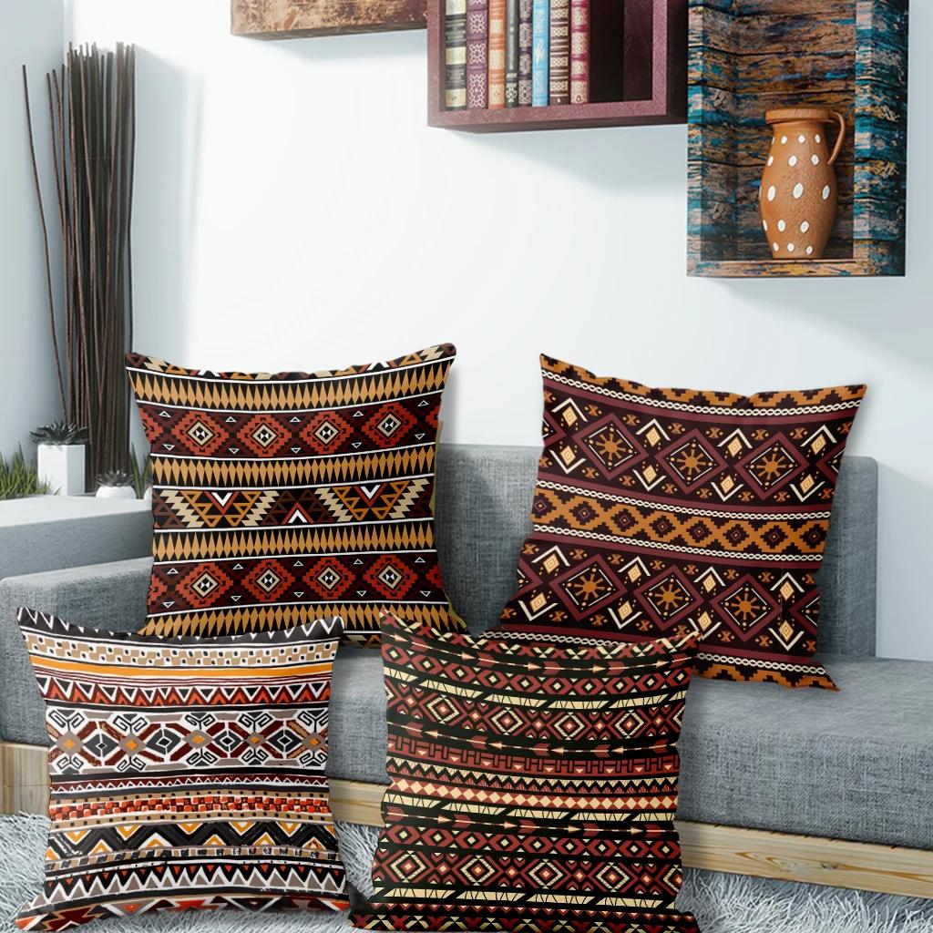 Shunika Chen Unisex 4Pc Colorful Geometric Pattern Pillow Coverssuitable For Sofa Car Bedroom Decorative Cushion Cover Pillow Cover