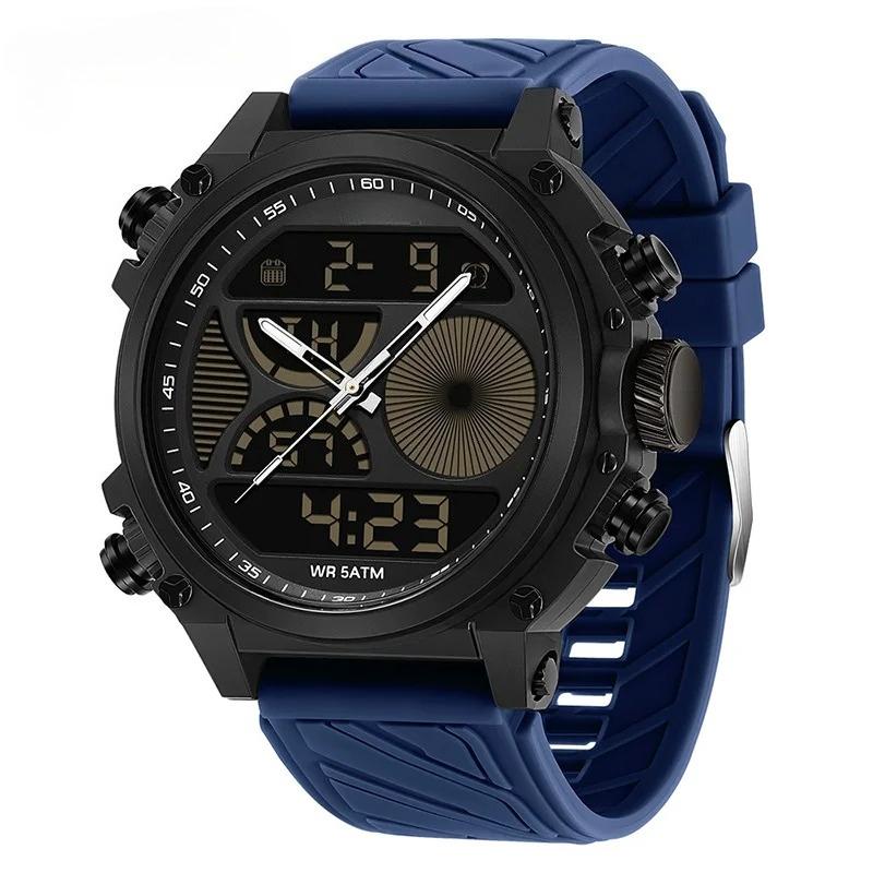 Men s Sport Dual Display LED Electronic Digital Quartz Watch Waterproof LED Stopwatch