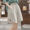 Silbaisha Women's Elastic Waist Linen Blend Casual Shorts