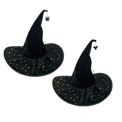 Halloween Dress Up Hat Witch Costume Hat 36cm High Pointed Wizard Hat for Women Masquerade Halloween Cosplay Parties