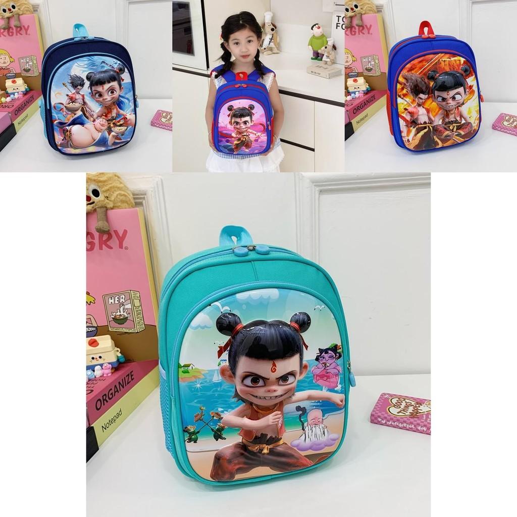 Ne Zha Pattern Kids Backpack With Breathable Nylon For Elementary School And Daily Use