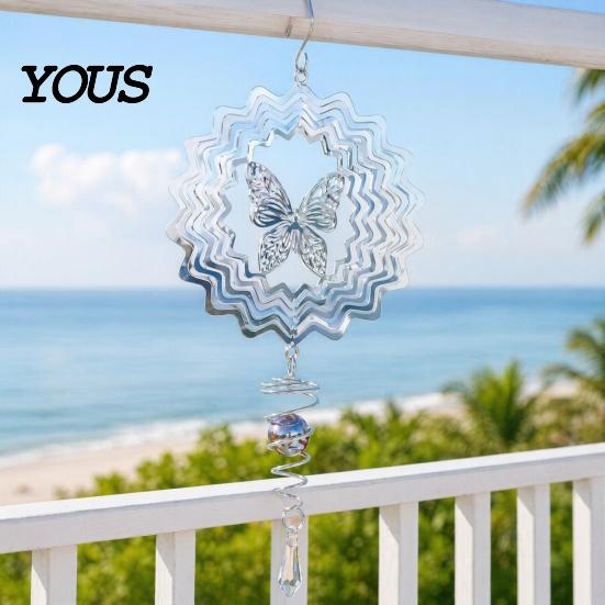 Outdoor Bird Scarer Stainless Steel Reflective Wind Spinners, Garden Decor, Sparkly Spinner, Devices Deterrent to Repellent Pendant Scare Birds