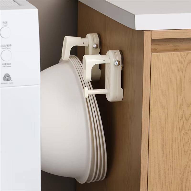 Practical-Suction Cup Washbasin Hook - Detachable, Adjustable Wall-Mounted Basin Rack For Bathroom & Kitchen Storage