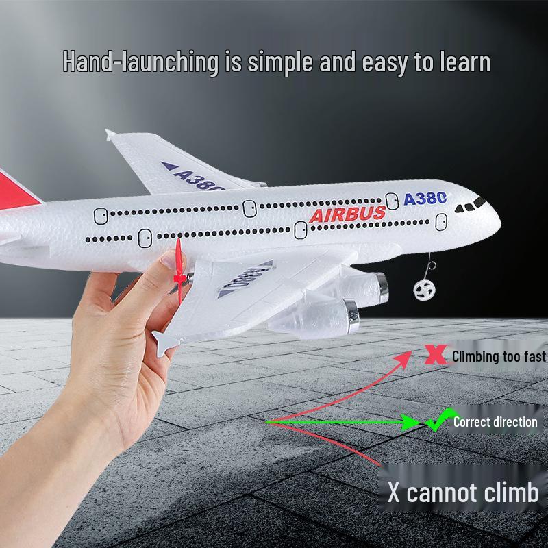 A380 Remote Control Two-Channel Foam Glider Electric Model Airplane Toy