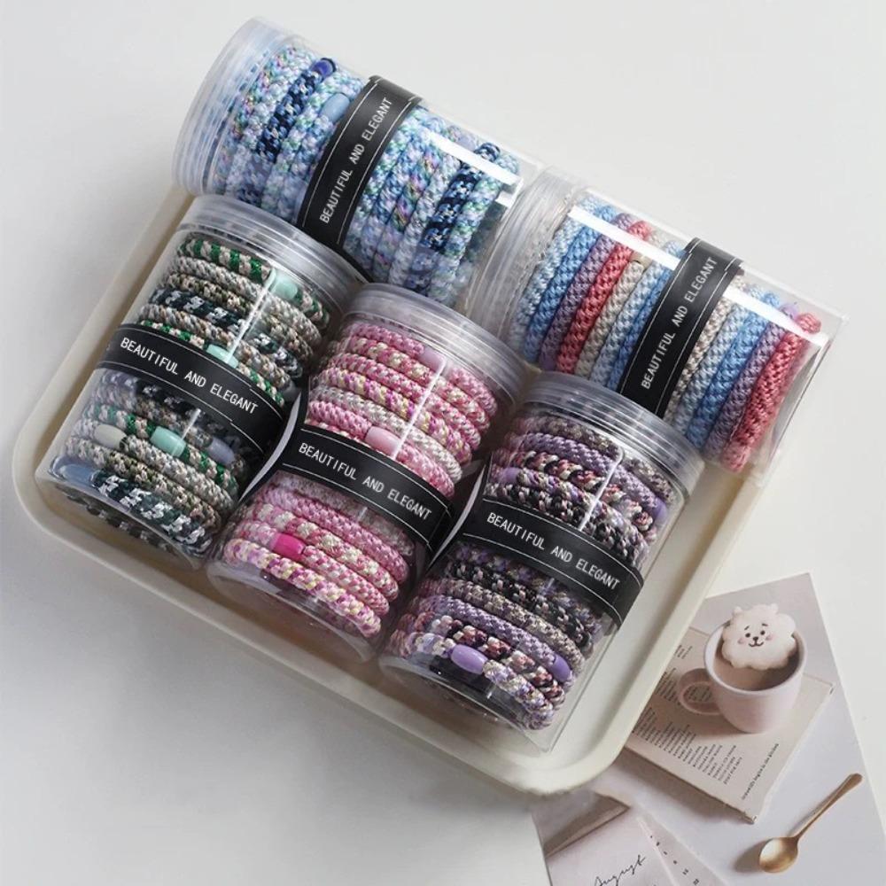 15pcs/set Braided Twisted Elastic Hair Band Cans Packaging Rubber Bands Fashion Hair Ties
