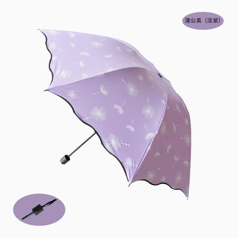 New Dandelion Folding Sun Umbrella Sun Umbrella Black Rubber UV Protection Rain Rain Dual-use Windproof Umbrella Academy