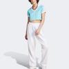 Adidas Originals Clover Logo Print Casual Short Sleeve T-Shirt Women Tops Light-Blue IR9779