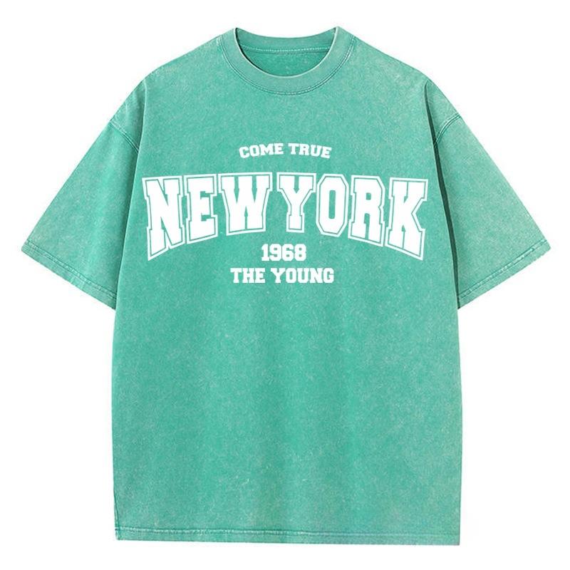 Summer Vintage Vintage Round Neck Letter Printed Top Fashionable Casual Short Sleeved Women's Pure Cotton T-shirts