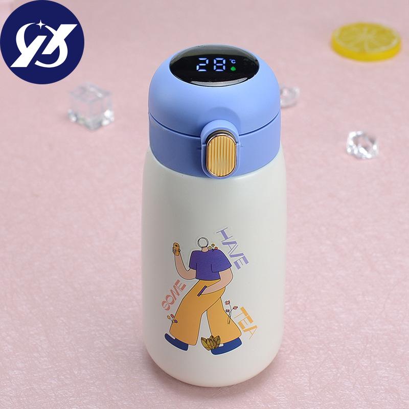 Cartoon 316 Stainless Steel Smart Vacuum Cup Led Touch Display Temperature Cup Small Fat Pier Children Pea Cup