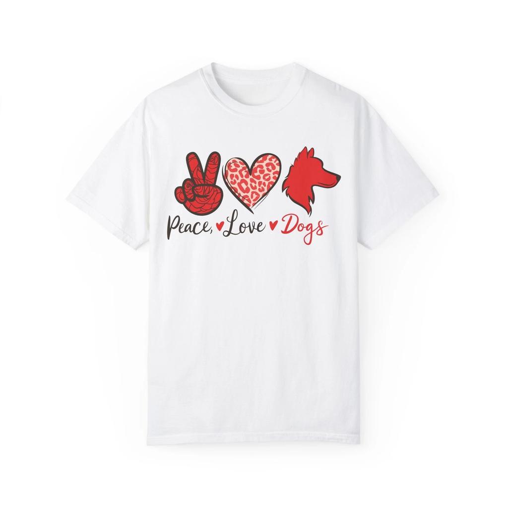 Peace Love Dogs Unisex T-shirt, Dog Lover Tee, Pet Owner Gift, Dog Mom