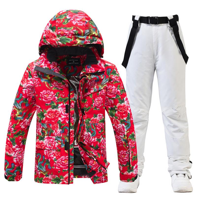 

Женский и мужской горнолыжный костюм из 2 предметов, комплект из горнолыжной куртки и брюк с капюшоном, водонепроницаемый ветрозащитный зимний комбинезон, утепленный теплый зимний костюм для катания на лыжах и сноуборде XXL
