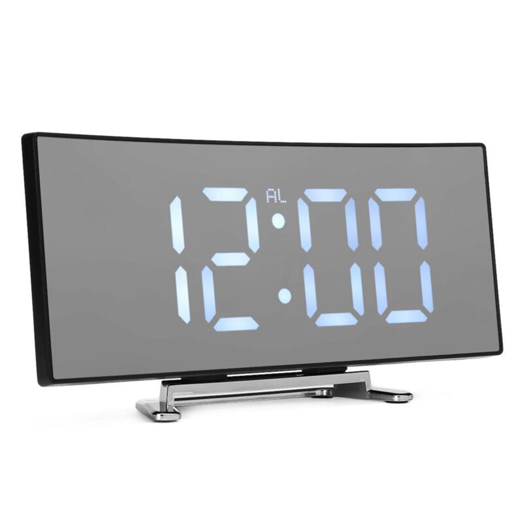 

Цифровой будильник, светодиодный зеркальный дисплей, температура, повтор, стол, USB, спальня