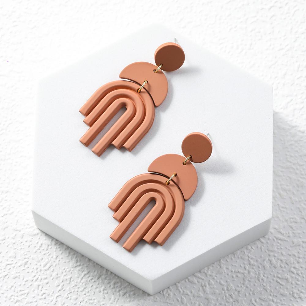 Acrylic Geometric Stylish Dangle Earrings For Women Asymmetric Winter Fashion