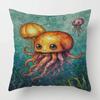 Marine Life Theme Pillow Case Home Living Room Sofa Decorative Cushion Cover Machine Washable Beach Style
