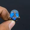 Tree Of Life Aqua Chalcedony Gemstone Copper Wire Wrapped Handmade Jewelry Ring For Mother