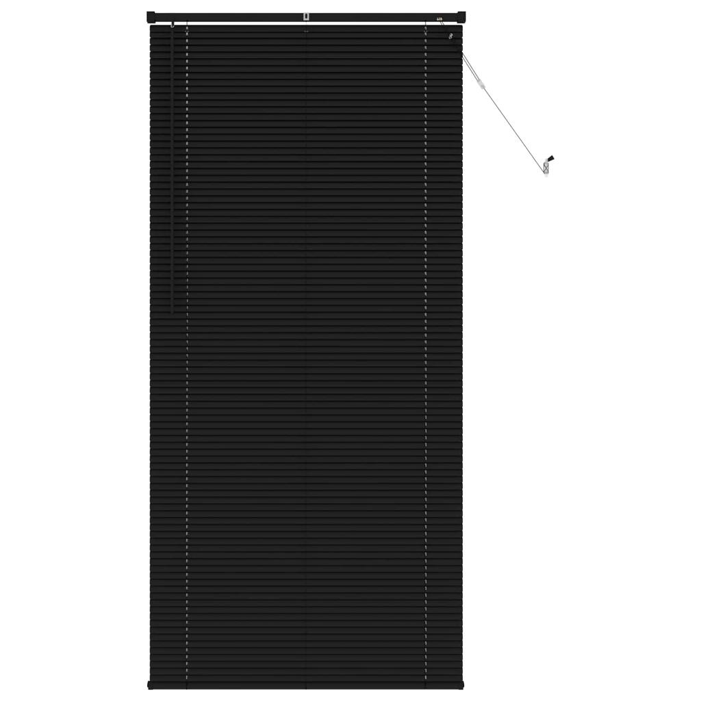Black Louvered Blind 213 x 100 cm 25 mm PVC