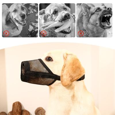 Maulkorb für Hunde, verstellbar, weiches Netzgewebe, atmungsaktiv, gegen Beißen, Bellen und Kauen, Mundschutz für Hunde