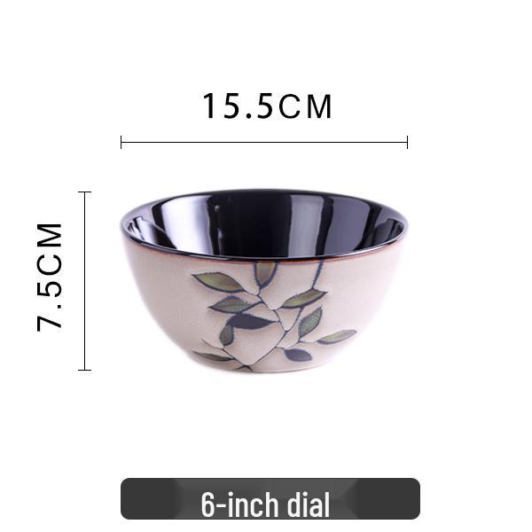Bairun Ceramic American-Style Bowls & Plates Set - INS Style, Underglaze Color, Ideal Housewarming Gift & Tableware for Dinner or Noodles.