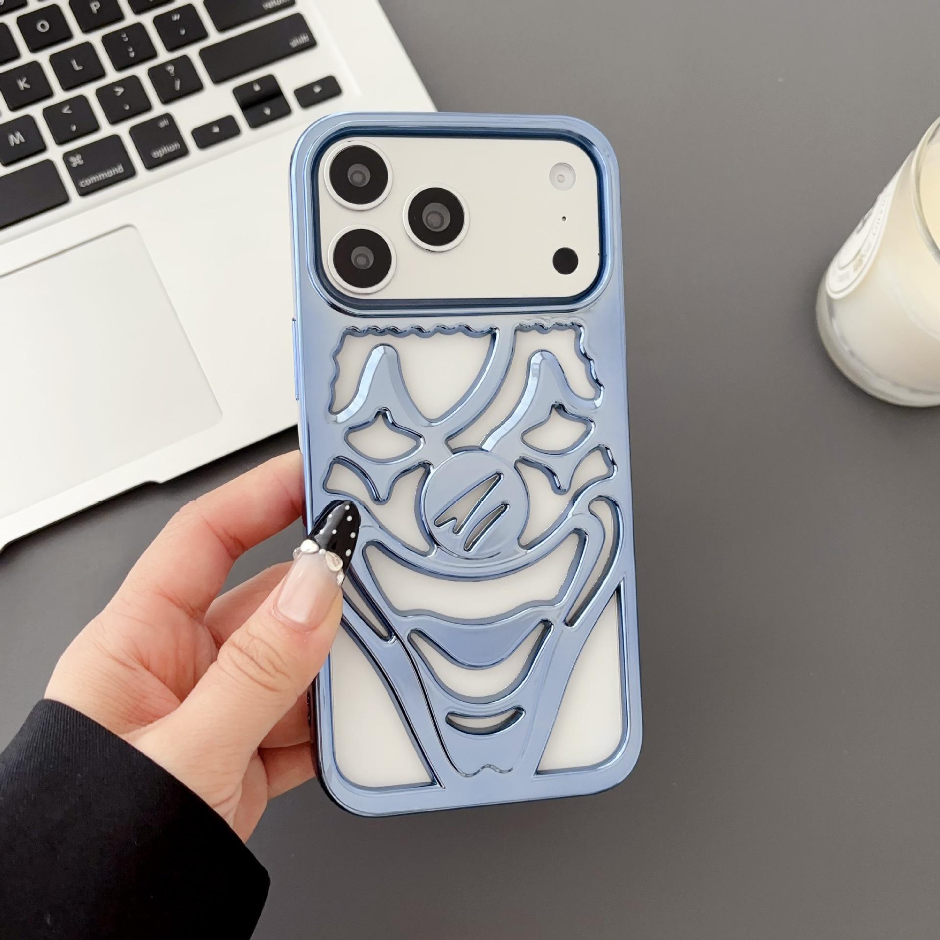 

iPhone 17 Pro Max Clown Design Electroplated Drop-proof Heat Dissipation Case (Compatible with Apple 16/15/14/13) iPhone 16 Pro синий