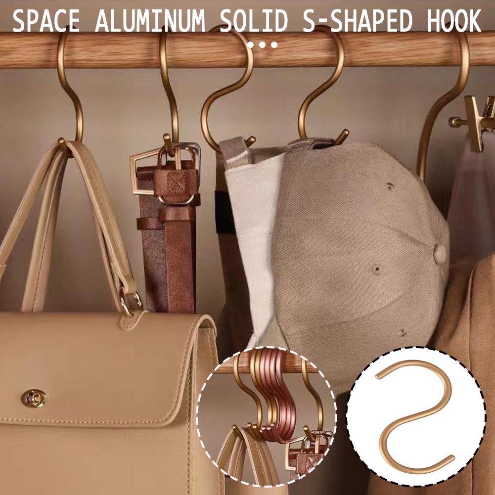 

Multi-function Rack Hook,Heavy Duty Hanger, Aluminium Alloy S Hanging Hooksfor Bedroom Kitchen Hats Belt Bags Jeans Towels,5Pcs 5pc золотой