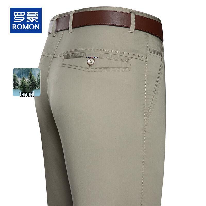 ROMON Men s Lyocell Blend Straight Fit Casual Pants 35