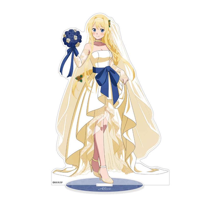 Sword Art Online Japanese Anime Peripherals Wedding Dress Version Acrylic Stand Collectible Desk Ornament Creative Gift Girl Toy