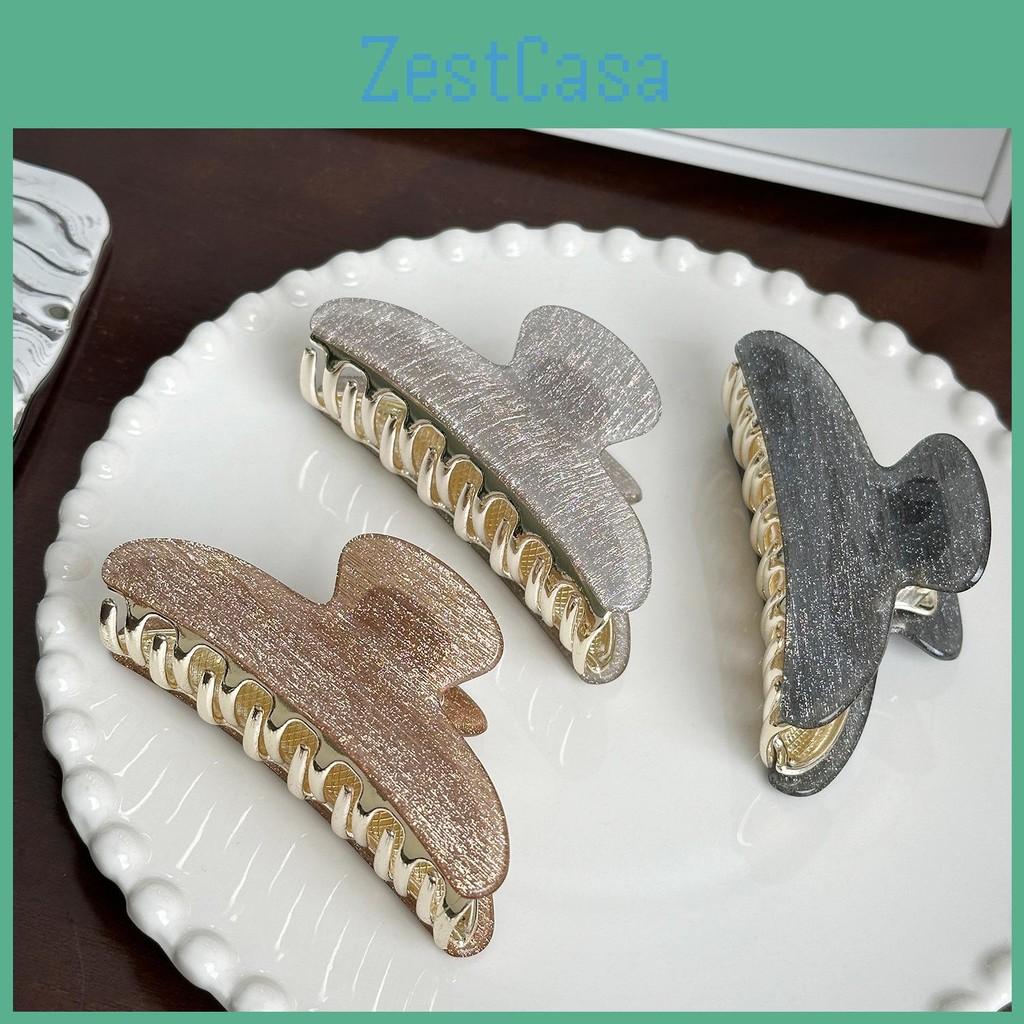 Acrylic Hair Sophisticated Claw Clip Featuring Unique Line Design For Fashionable Women