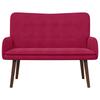 2 Seater Sofa Burgundy Red 115 X 61 X 87 Cm Velvet (V)