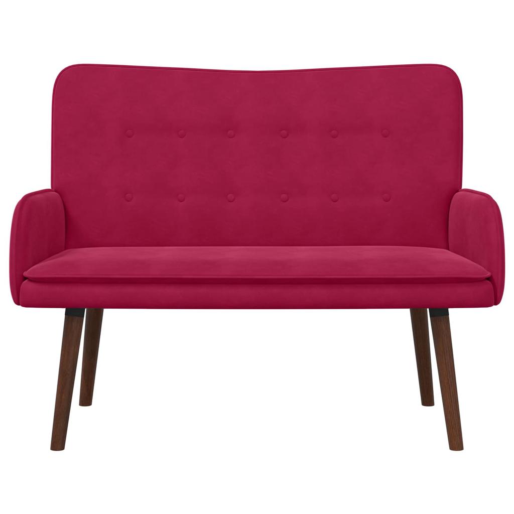2 Seater Sofa Burgundy Red 115 X 61 X 87 Cm Velvet (V)