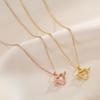Fashion Simple Heart Wing Titanium Steel Clavicle Necklace Women