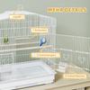 Large Metal Bird Cage with Perches, Food Bowls, Swing, for Budgies, Parakeets, White
