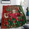 1PC Cristiano Ronaldo Patterned Flannel Blanket Suitable For All Seasons for Home Decor Warmth and Comfort Gifts Holiday Present