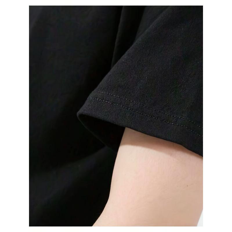 Europäische Größen Herren Schwarz Motocross Grafik T-Shirt - 2-Takt Öl spuckend Erde aufreißend Design Motorradrennen & Mountainbike Tee