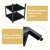 Round Dining Table with 107 cm Diameter and Double Storage Level, Black MDF Top + Metal Frame, Suitable for 2-4 People, For European Family Meals