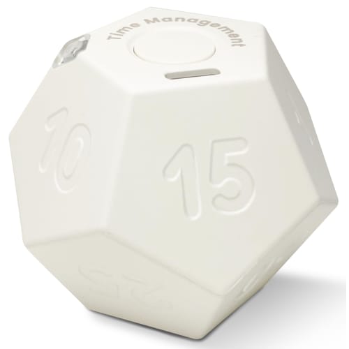 

CreaViva Cube Pomodoro Timer, Rechargeable, Small, Cute, Kids, Classroom, Kitchen, Cooking, Workout, Study, Countdown, Time Management Tool (Floral Wh