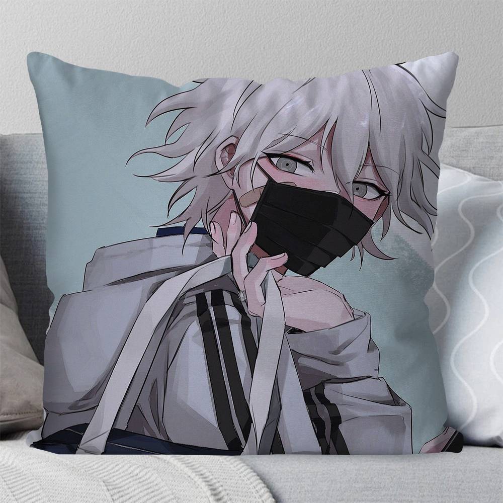 Nagito Komaeda Anime DDanganronpa Pillow Case Fashion Square Pillowcase Bedroom Sofa Room Ins Decoration Leisure