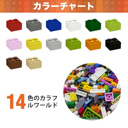 WYSWYG 1200-Piece Colorful Basic Building Block Set with Two 32x32 Baseplates - Compatible - Add-on Building Blocks, Large Capacity, 14 Colors, 19 Sha