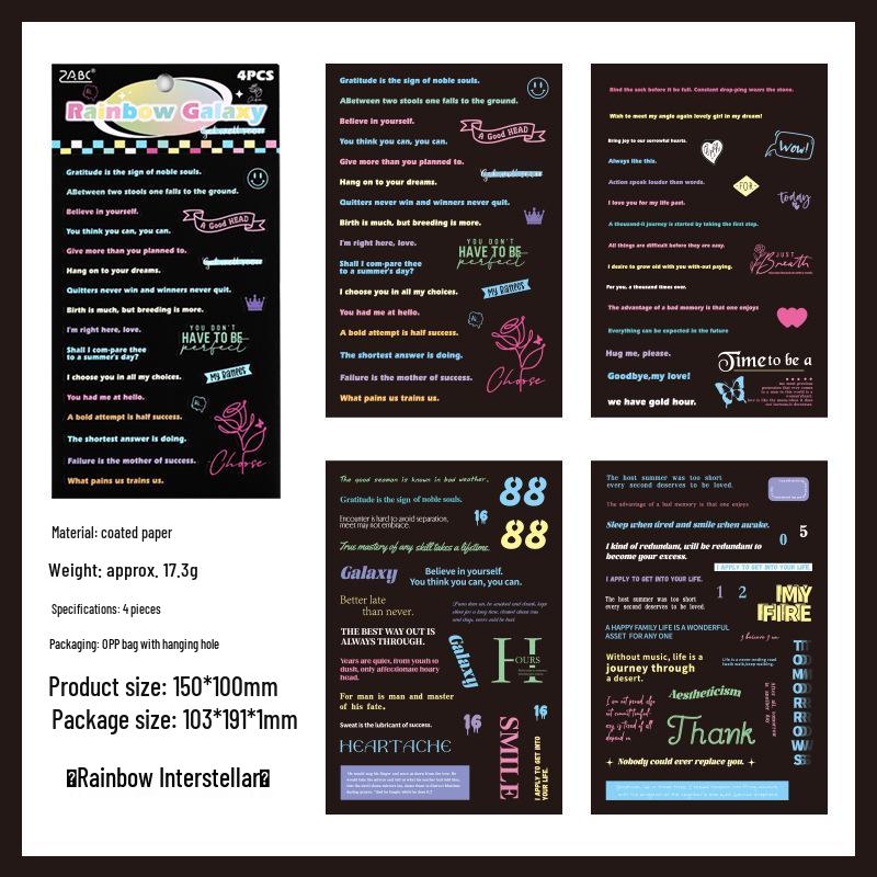 

Каллиграфия Юэчжэнь Ретро Длинная Полоса Креативные Английские ПЭТ Наклейки для Журнала