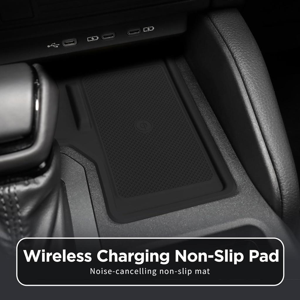 Smabee Center Console Wireless Charging Protective Mat For 2024 2025 Toyota Land Cruiser Prado 250 J250 LC250 Accessories Silicone Non-Slip Pad