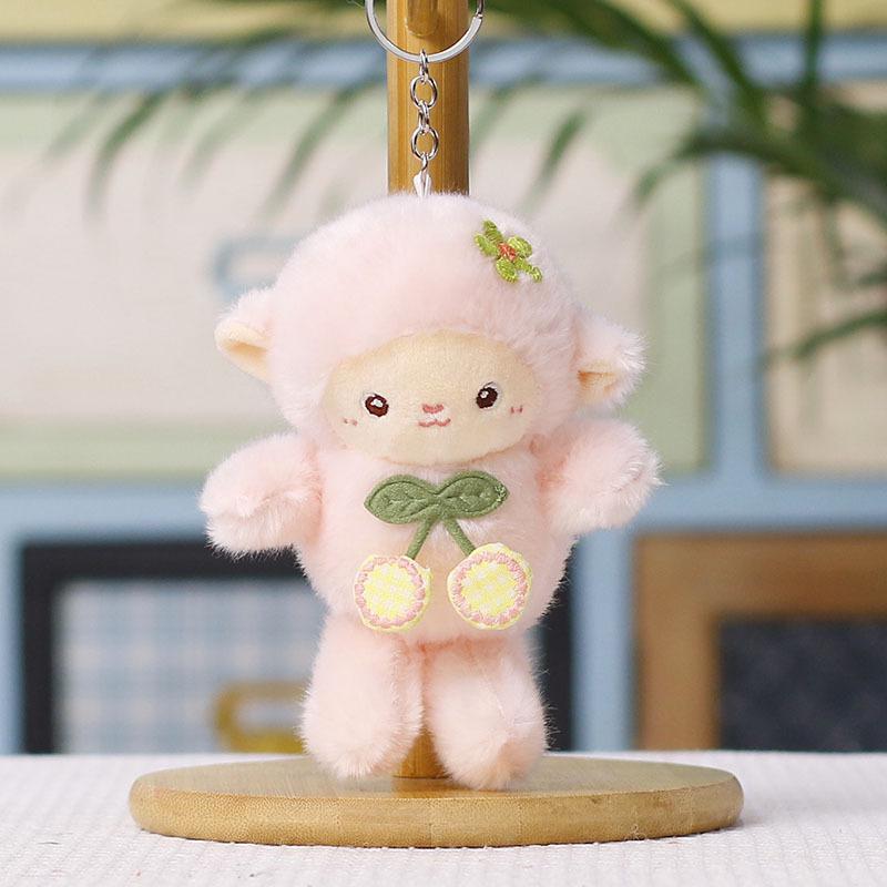 Soft Plush Sheep Keychain Cute Fluffy Appearance Bag Pendant Sturdy Key Accessory for Handbag Decor Holiday Gifts