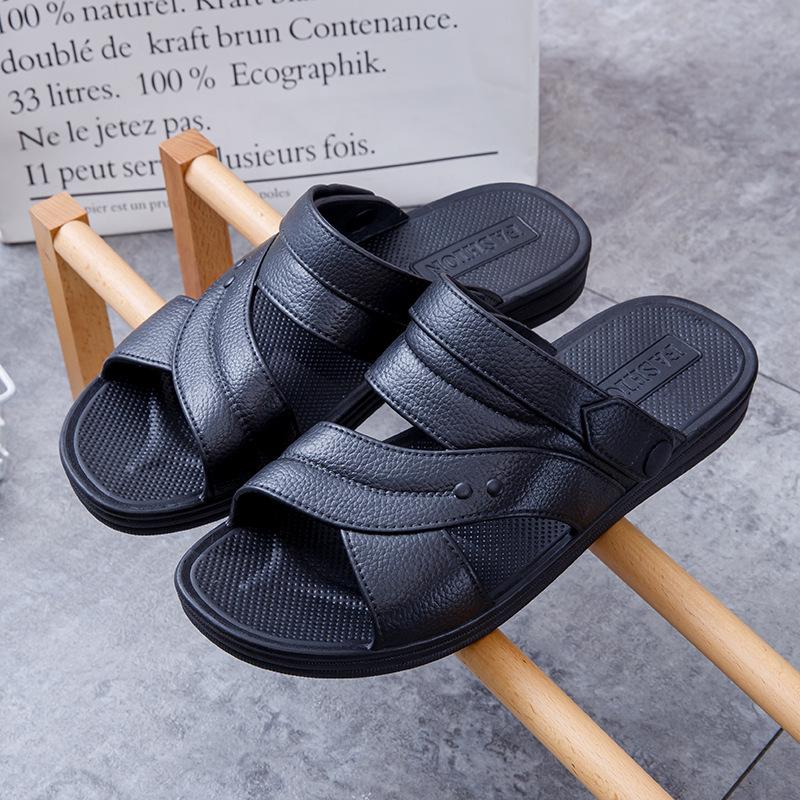

Fashion Men Summer Slip on Sandals Non Slip Open Toe Casual Comfortable Trendy Buckle PVC Flip Flops 40