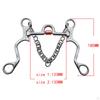 Copper Mouth Horse Bit with Chain Edging Hooks Silver Trims Central Roller Stainless Steel Gag