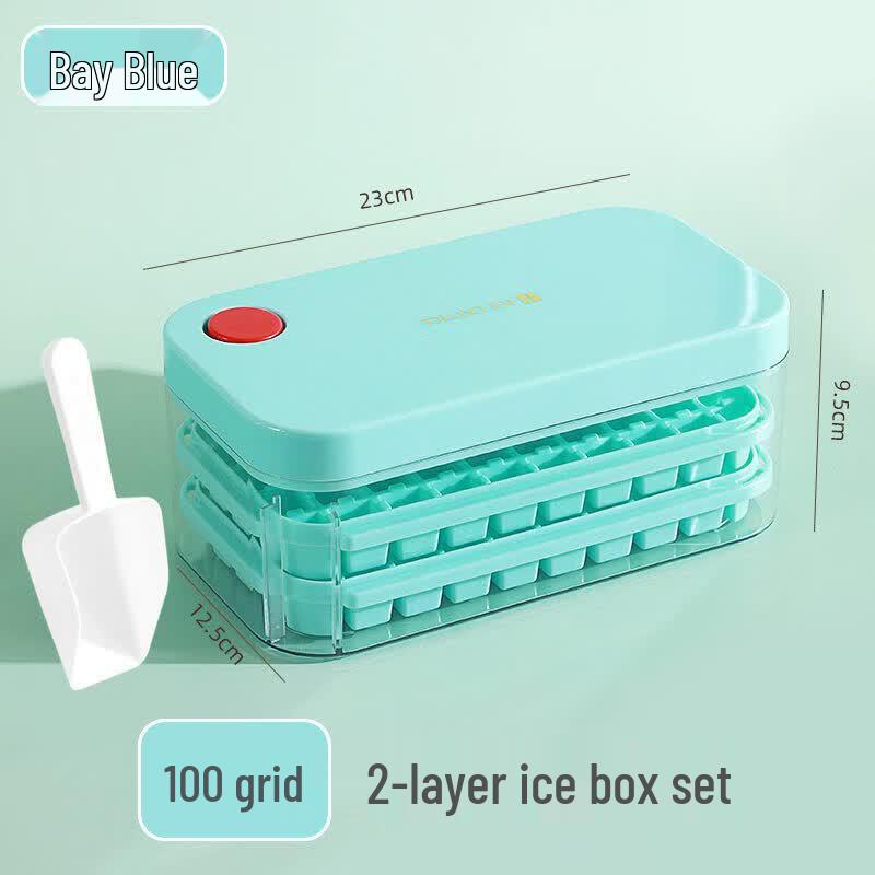 Qiwei Press-Type Ice Cube Maker with Storage Bin