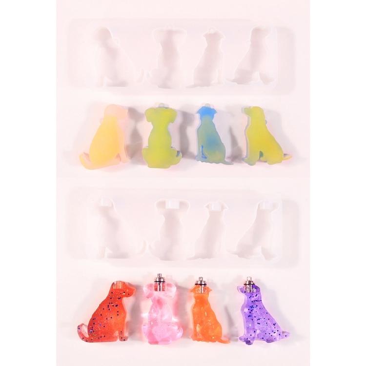 Earring Pendants Silicone Mold DIYs Animal Dog Shaped Keychain Molds Epoxy Resin
