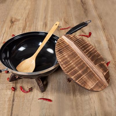 Holz-Wok-Deckel Dicker Topfdeckel im Vintage-Stil Zur Dampfrückhaltung Spritzschutz Kochgeschirr Haushalt Wok-Zubehör