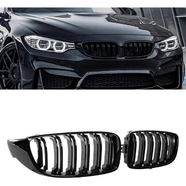

Car Double Line Kidney Grille Grill Compatible for BMW 4 Series F32 F33 F36 F80 F82 2013-2020 Front Bumper Replacement Grillez Accessories(Dual Matte Dual Matte Black
