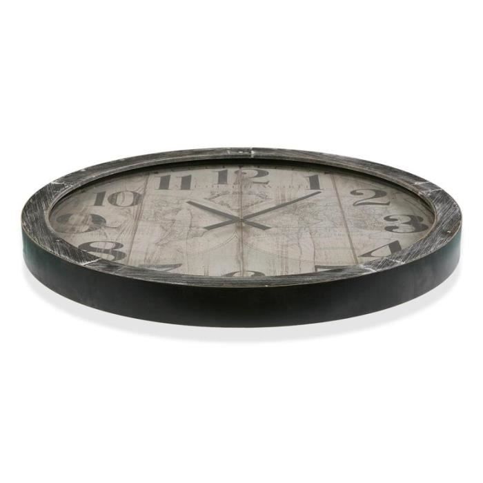 Horloge Murale - Versa - Vintage - 76,5 x 6,5 x 76,5 cm - Bois - Gris