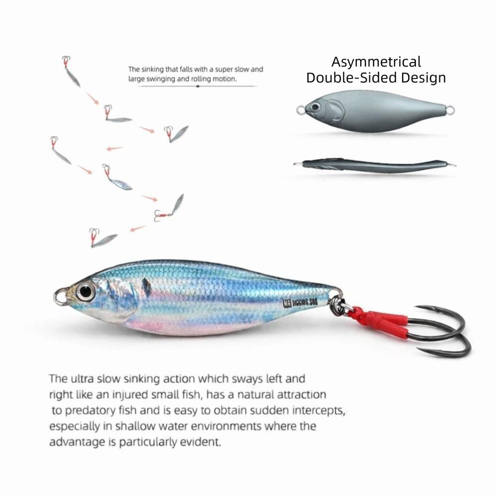 10g 20g Slow Falling Jig Realistic Action Jigging Bait Lure 3D Konosirus Metal Jig  Saltwater